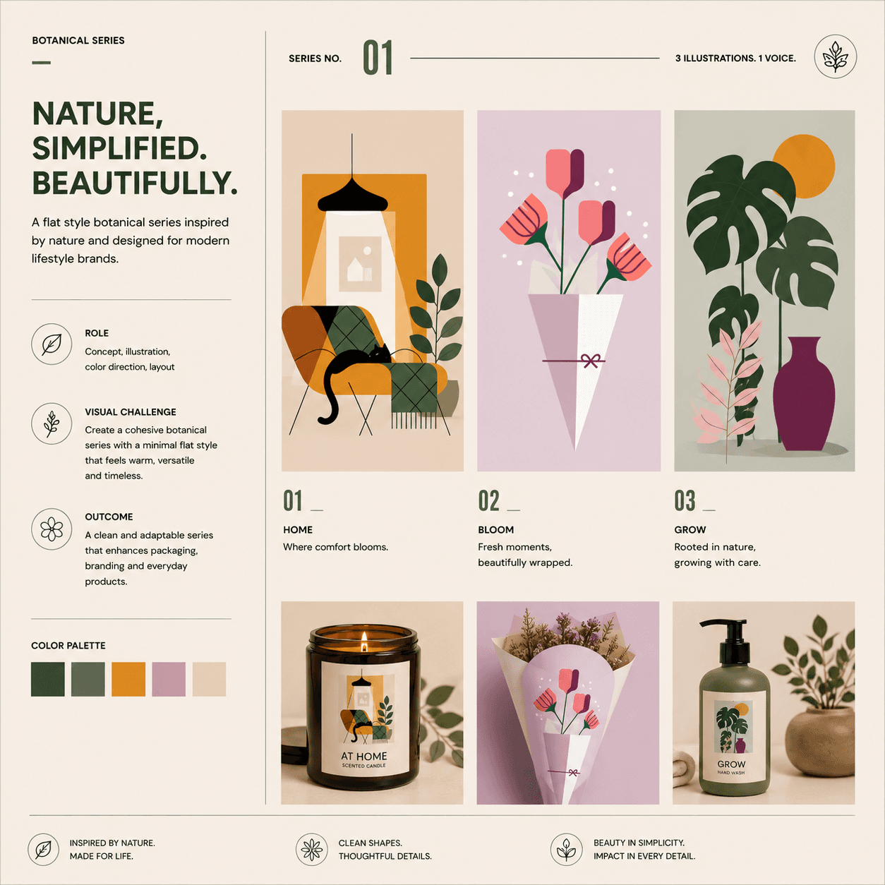 Minimal botanical design series by Paul Ikin