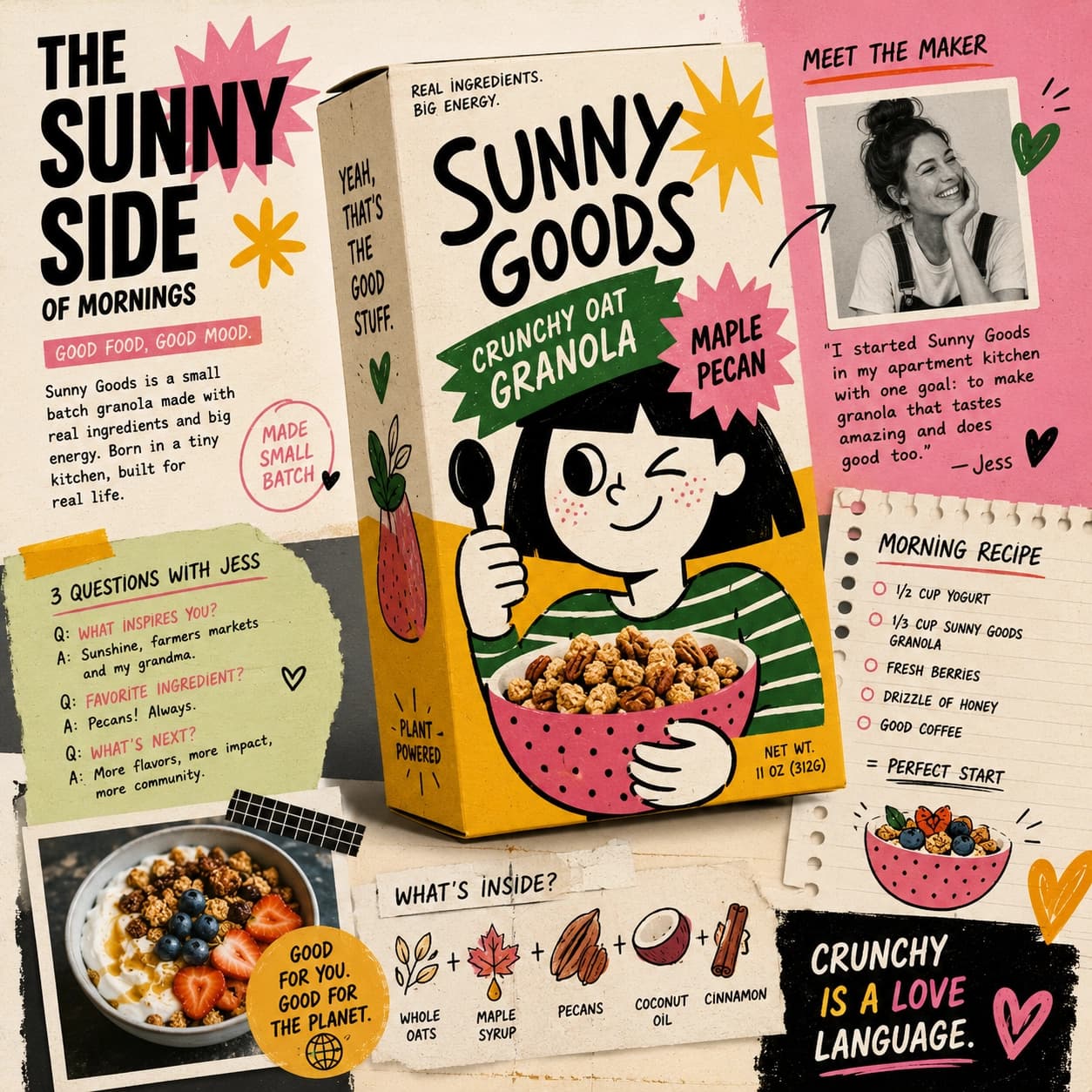 Sunny Goods packaging storytelling illustration by Paul Ikin